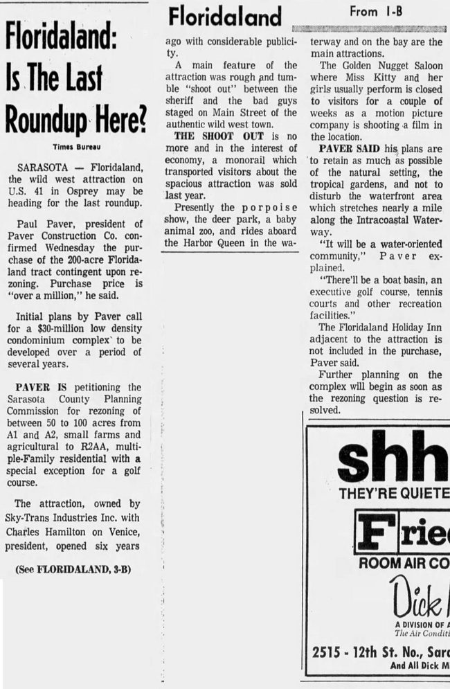 Floridaland - Apr 8 1971 Closing